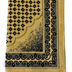 Gold/Black Diamond Pattern Prayer Mat Musullah Janamaz - Design 9