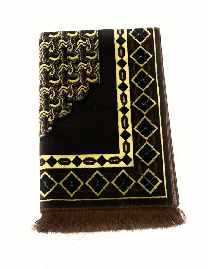 Thick & Soft Brown Islamic Prayer Mat 1120g