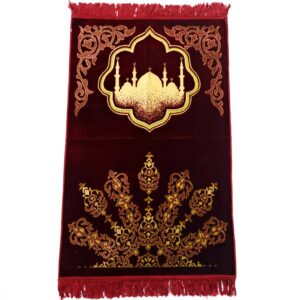 Design 14 - Maroon Islamic Masjid Prayer Mat