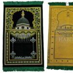 Dark Green Islamic Masjid Al Nabawi Soft Prayer Mat