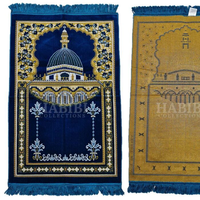 Royal Blue Islamic Masjid Al Nabawi Soft Prayer Mat