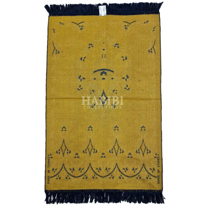 Navy Blue Islamic Floral Masjid Al Nabawi Prayer Mat