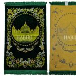 Green Islamic Floral Masjid Al Nabawi Prayer Mat