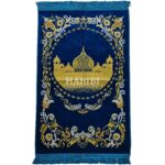 Royal Blue Islamic Floral Masjid Al Nabawi Prayer Mat