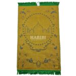 Green Islamic Floral Masjid Al Nabawi Prayer Mat