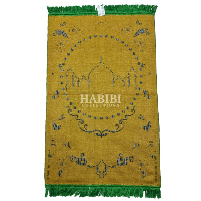 Green Islamic Floral Masjid Al Nabawi Prayer Mat