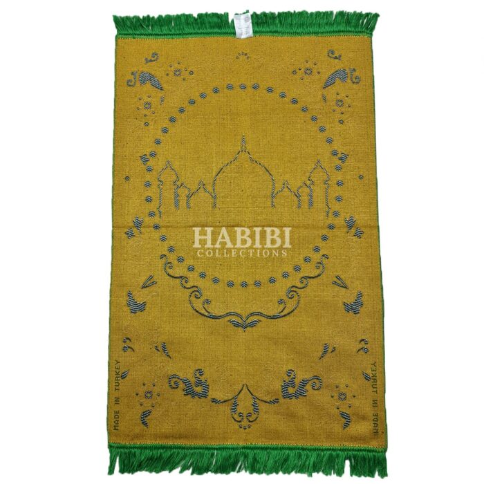 Green Islamic Floral Masjid Al Nabawi Prayer Mat