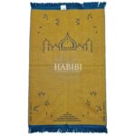 Blue Islamic Masjid Floral Prayer Mat