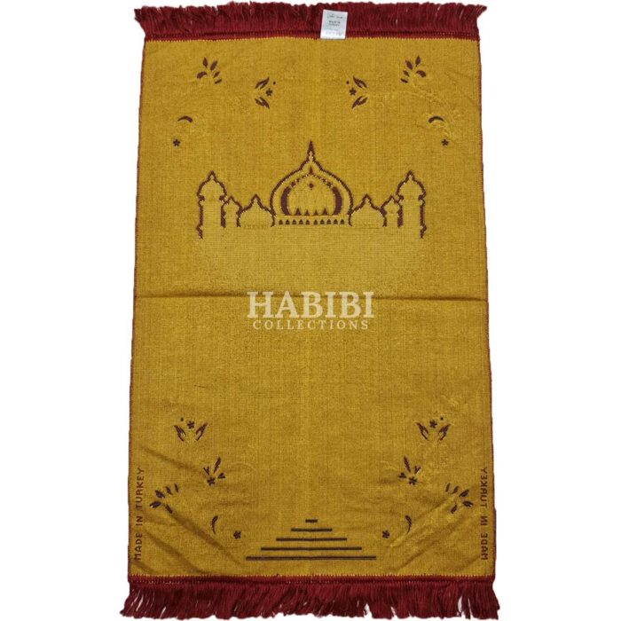 Red Islamic Masjid Floral Prayer Mat