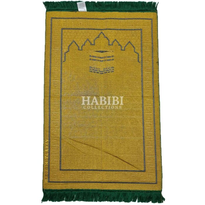 Dark Green Islamic Masjid Floral Prayer Mat