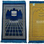 Royal Blue Islamic Masjid Square Pattern Prayer Mat