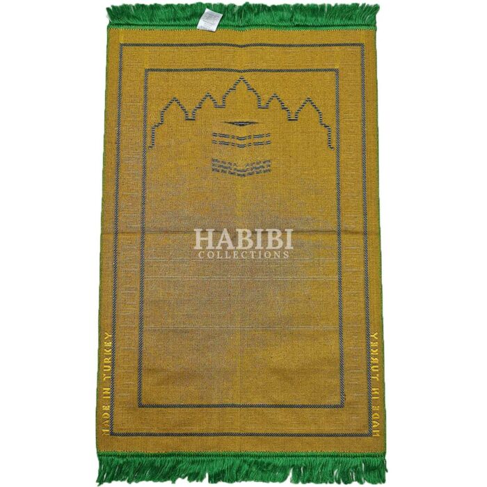 Green Islamic Masjid Square Pattern Prayer Mat