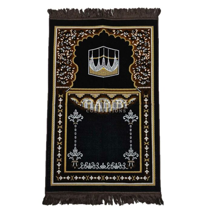 Brown Islamic Masjid Flower Pillars Prayer Mat