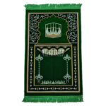 Light Green Islamic Masjid Flower Pillars Prayer Mat