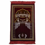 Maroon Islamic Kaaba Pillars Prayer Mat