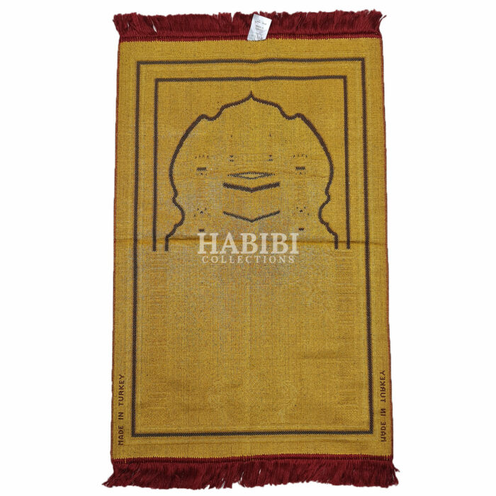 Maroon Islamic Kaaba Pillars Prayer Mat