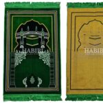 Light Green Islamic Kaaba Pillars Prayer Mat