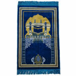 Royal Blue Islamic Kaaba Pillars Prayer Mat