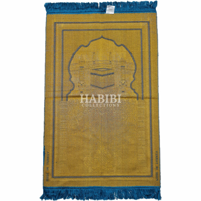 Royal Blue Islamic Kaaba Pillars Prayer Mat