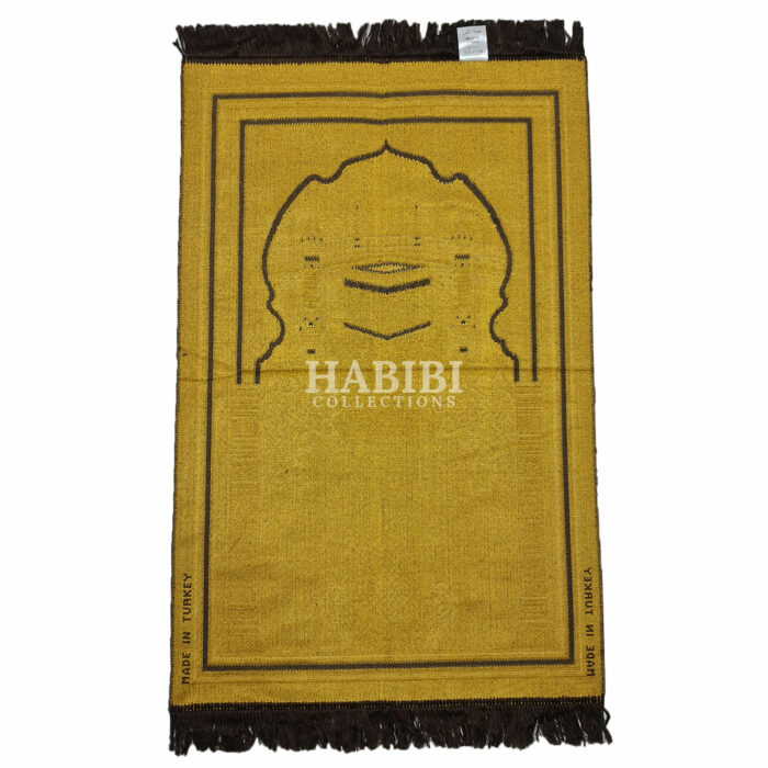 Brown Islamic Kaaba Pillars Prayer Mat