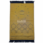 Navy Blue Islamic Kaaba Masjid Floral Prayer Mat