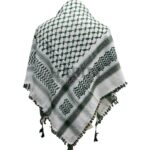 Green/White Shemagh Arab Head Scarf Wrap Arafat Keffiyeh Yashmagh