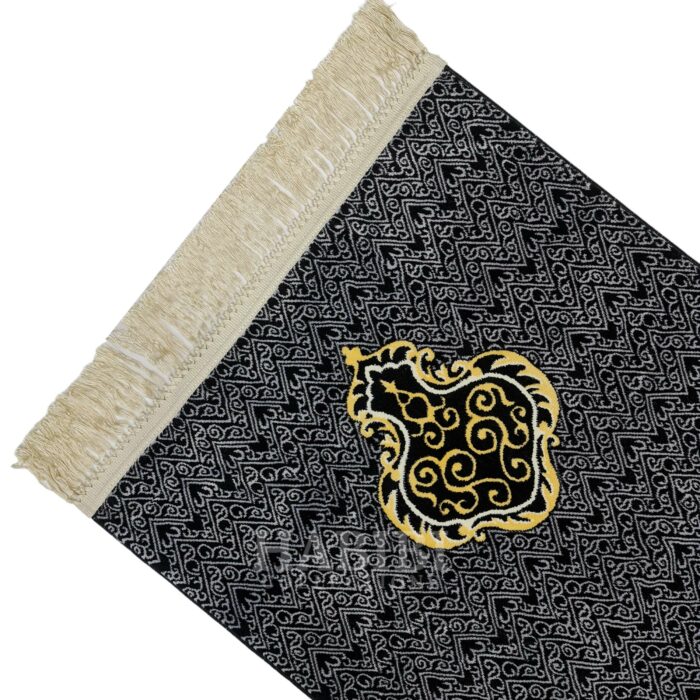 PREMIUM Black Kaaba Wall Islamic Prayer Mat with Bag 1300g