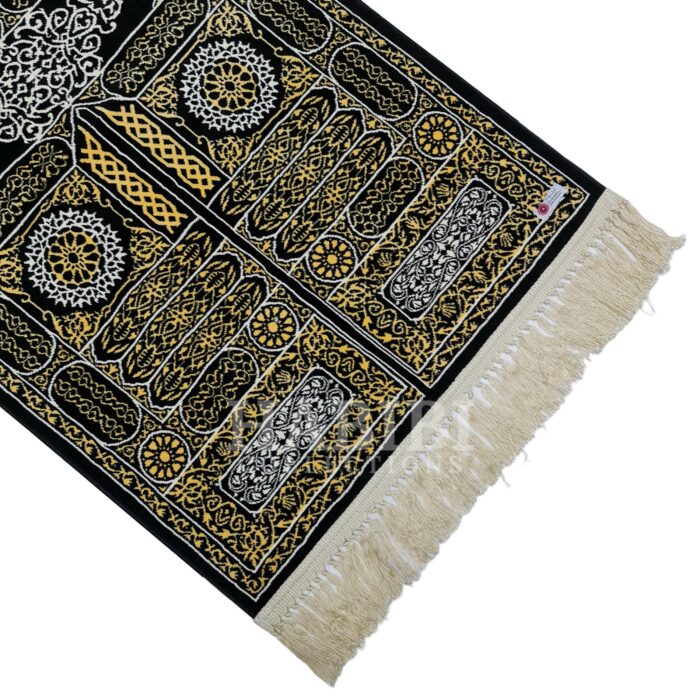 PREMIUM Black Gold Kaaba Door Islamic Prayer Mat 1050g