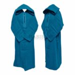 Cshwl 008 Moroccan Winter Cashmere Wool Blend Turquoise Blue Hooded Thobe Djellaba