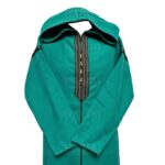 Cshwl 009 Moroccan Winter Cashmere Wool Blend Turquoise Green Hooded Thobe Djellaba