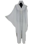 Women's White Chiffon Open Kimono Abaya Long Maxi Jilbab Burka