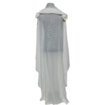 Women's White Chiffon Open Kimono Abaya Long Maxi Jilbab Burka