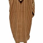 Men's Moroccan Hooded Wool Winter Baja Jerga Jacket Striped Brown