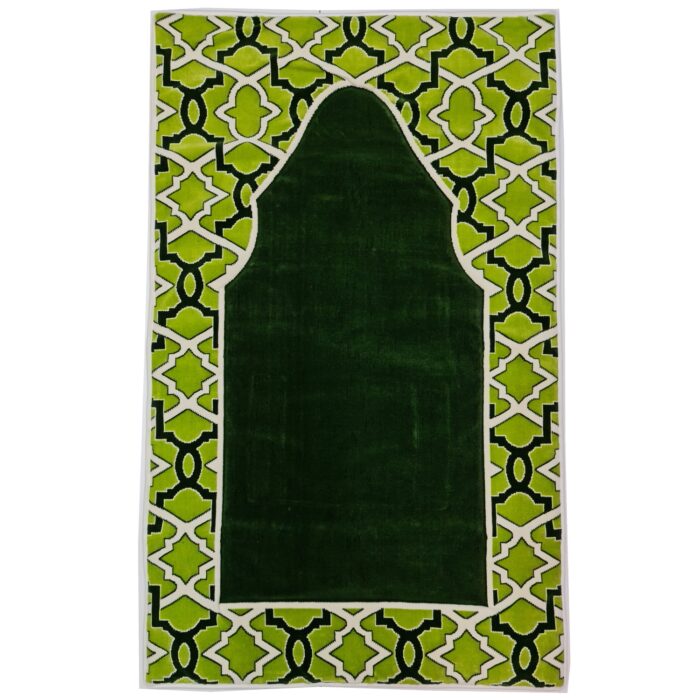 Matpad 008 Green Beautiful Islamic High Quality Padded Prayer Mat With Matching Quran Cover Set