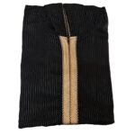 Moroccan Black Striped Zip Front Long Sleeve Hooded Thobe Jubba Djellaba
