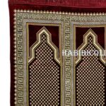 4-5 People Extra Large Maroon Islamic Prayer Mat Designer Geometric Pattern