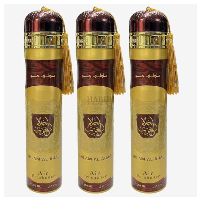 3x Ahlam Al Arab Aerosol Air Freshener 300ml Ard Al Zaafaran