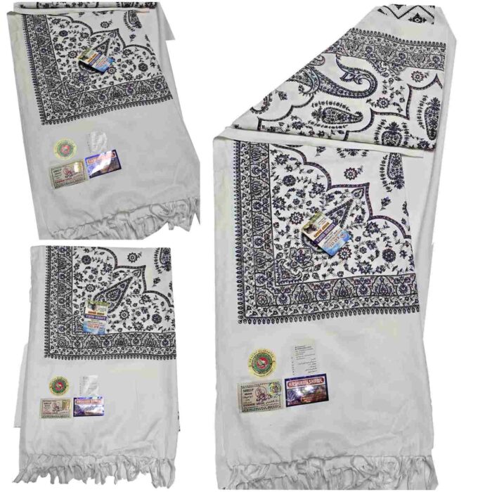 #4 Beautiful Quality Kashmiri Embroidered Shawl Parna Chadar 80x 42 (1)