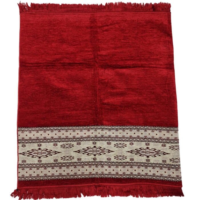 4pplhaji 001 Extra Large Red Cream Islamic Prayer Mat Musallah Janamaaz (4 People) (7)