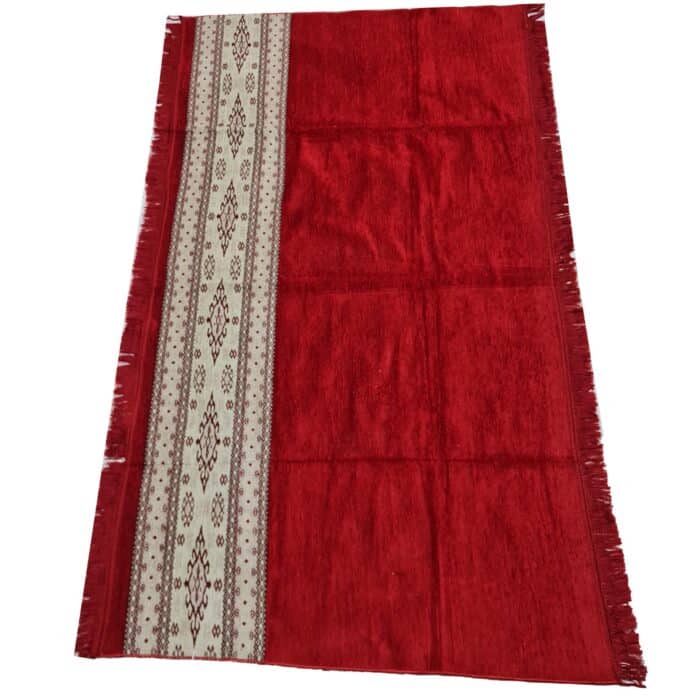 4pplhaji 001 Extra Large Red Cream Islamic Prayer Mat Musallah Janamaaz (4 People) (9)