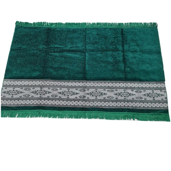 4pplhaji 003 Extra Large Reversible Green Grey Islamic Prayer Mat Musallah Janamaaz (4 People) (5)