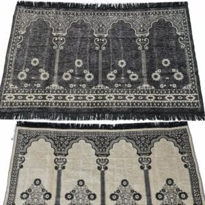 4pplhaji 005 Extra Large Black Islamic Prayer Mat Musallah Janamaaz Rug(4 People) (6)