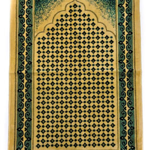 Light Green Diamond Pattern Prayer Mat Musullah Janamaz - Design 9