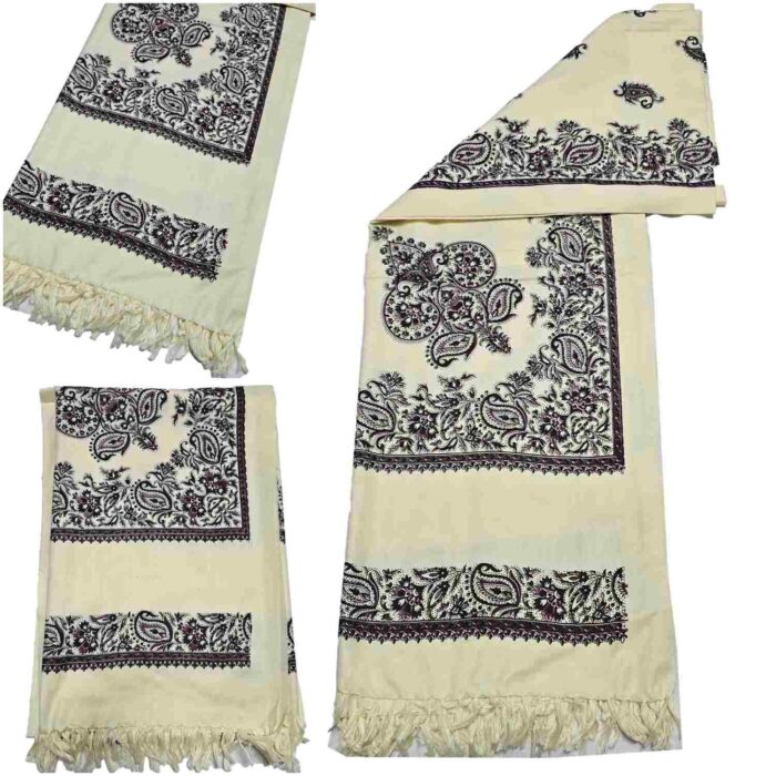 #6 Beautiful Quality Kashmiri Embroidered Shawl Parna Chadar 80x 42 (1)