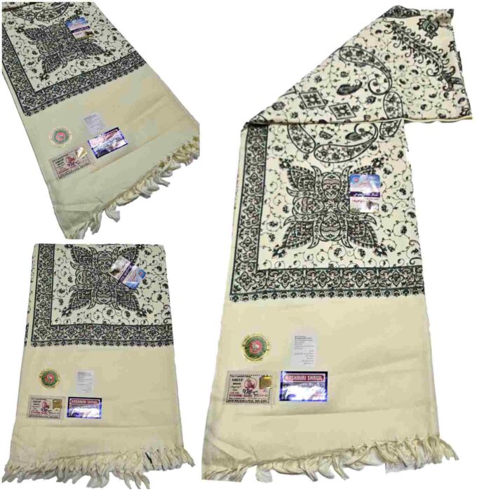#7 Beautiful Quality Kashmiri Embroidered Shawl Parna Chadar 80x 42 (1)