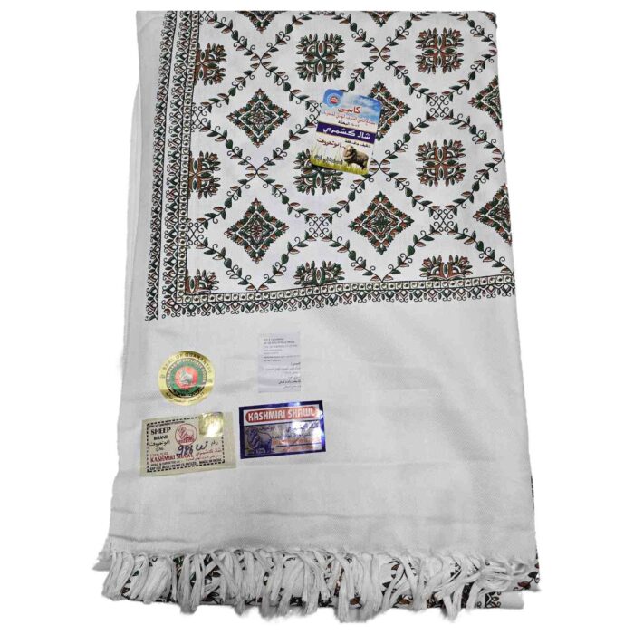 #7 Beautiful Quality Kashmiri Embroidered Shawl Parna Chadar 80x 42(6)