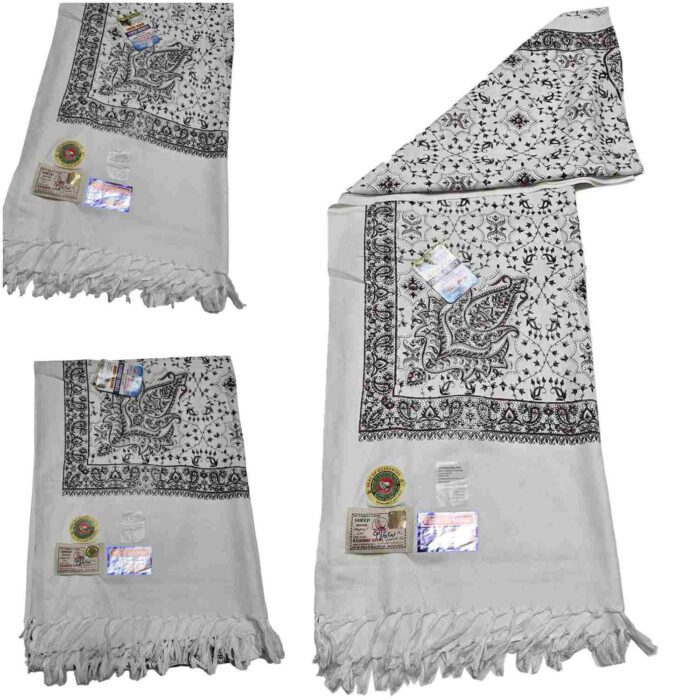 #9 Beautiful Quality Kashmiri Embroidered Shawl Parna Chadar 80x 42 (1)