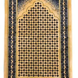 Gold/Black Diamond Pattern Prayer Mat Musullah Janamaz - Design 9