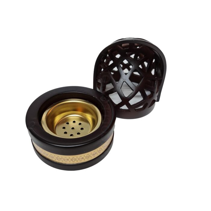 Aa600 Ceramic Incense Bakhoor Burner,brown Burner High Quality Magnetic Top Dark Brwn Pic1