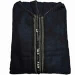 Adltsaed 0026 Men’s Cashmere Wool Blend Thick Navy Blue Moroccan Hooded Thobe Jubba Djellaba